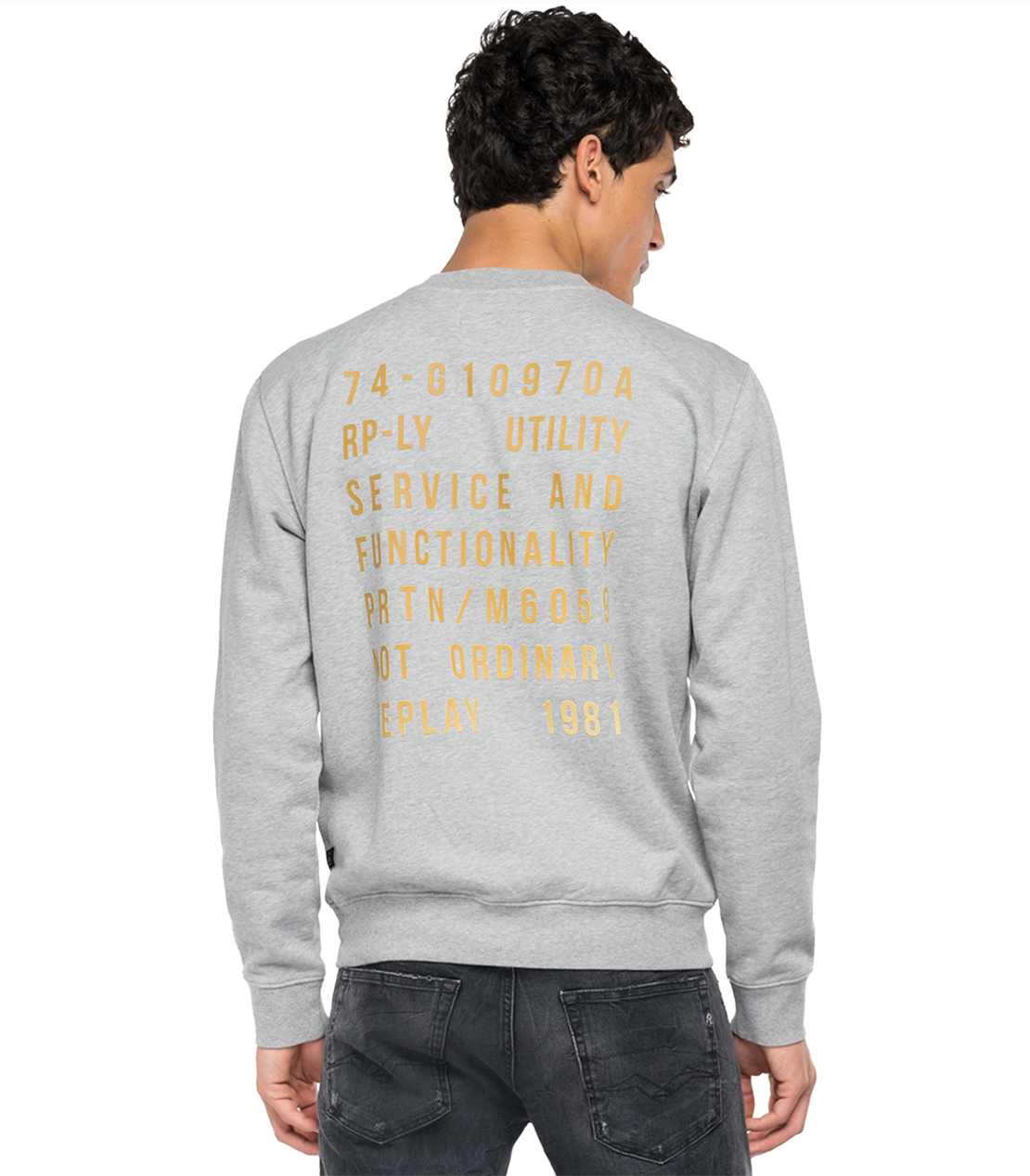 バックプリントコットンスウェットシャツ 詳細画像 メランジグレー 2